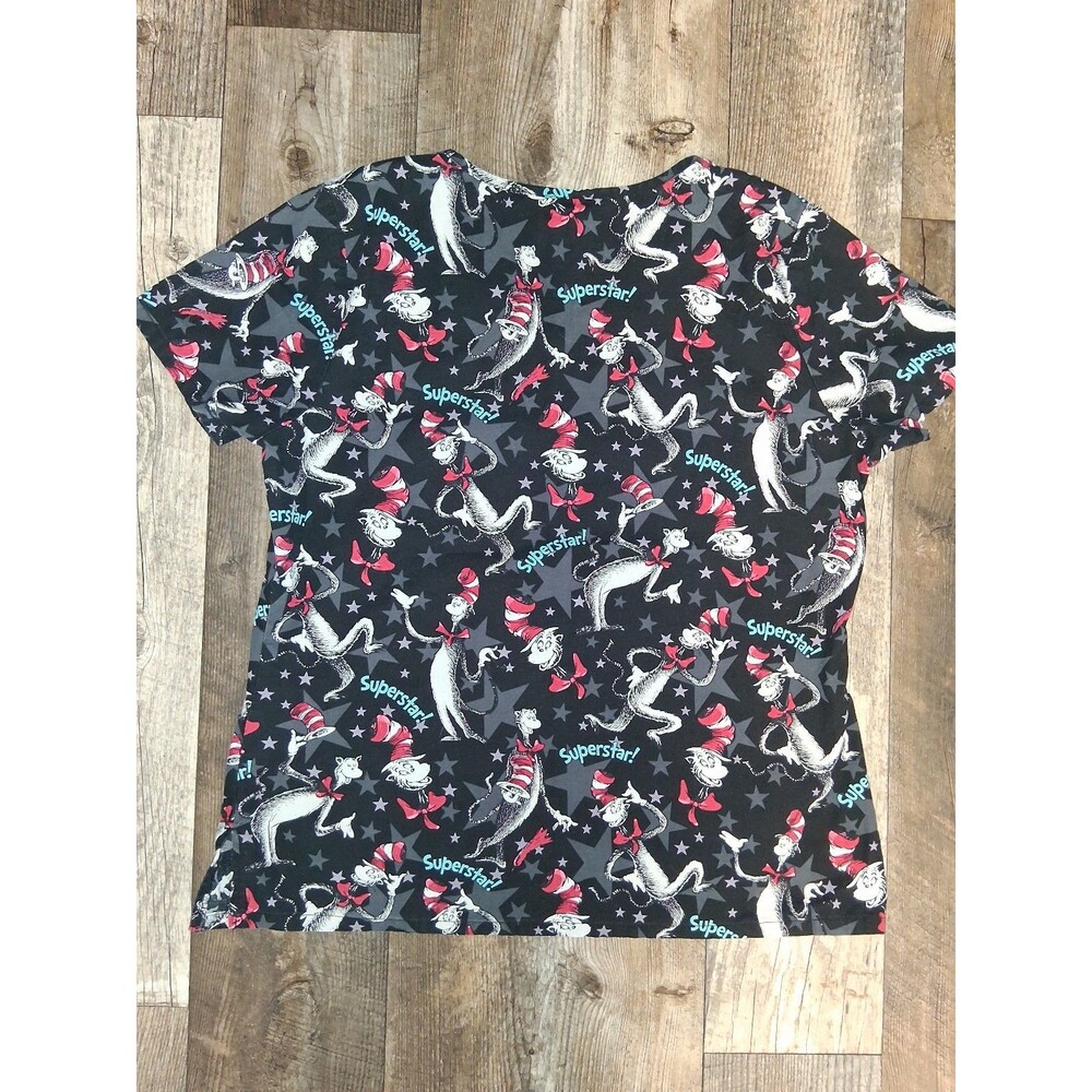Dr Seuss Cat in the Hat Scrub Top Size Medium - Picture 4 of 7